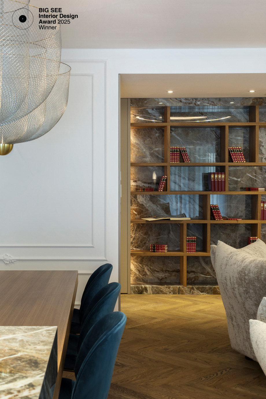 timeless-glow-bespoke-bookshelf-dining-area