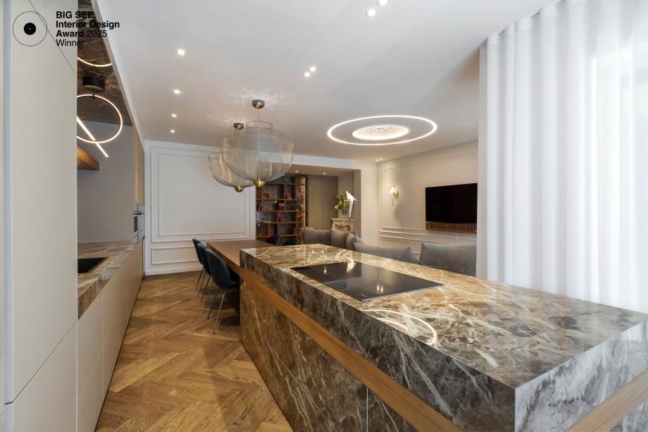 timeless-glow-marble-kitchen-island-living-room